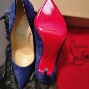 Christian Louboutin Blue Heels with Red Soles